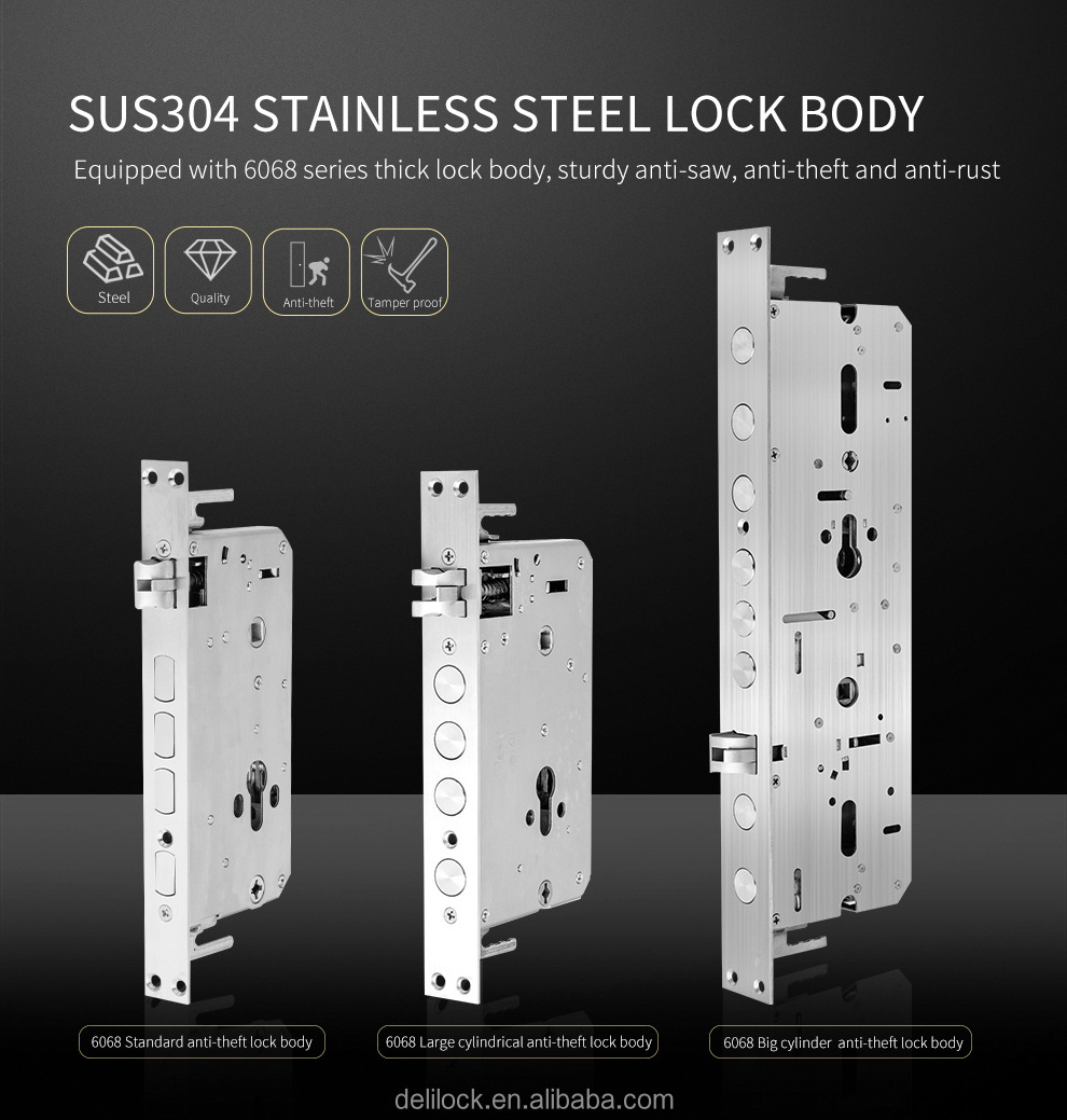 6068 lock mortise double fast anti-theft lock body large cylinder SUS material high quality mortise