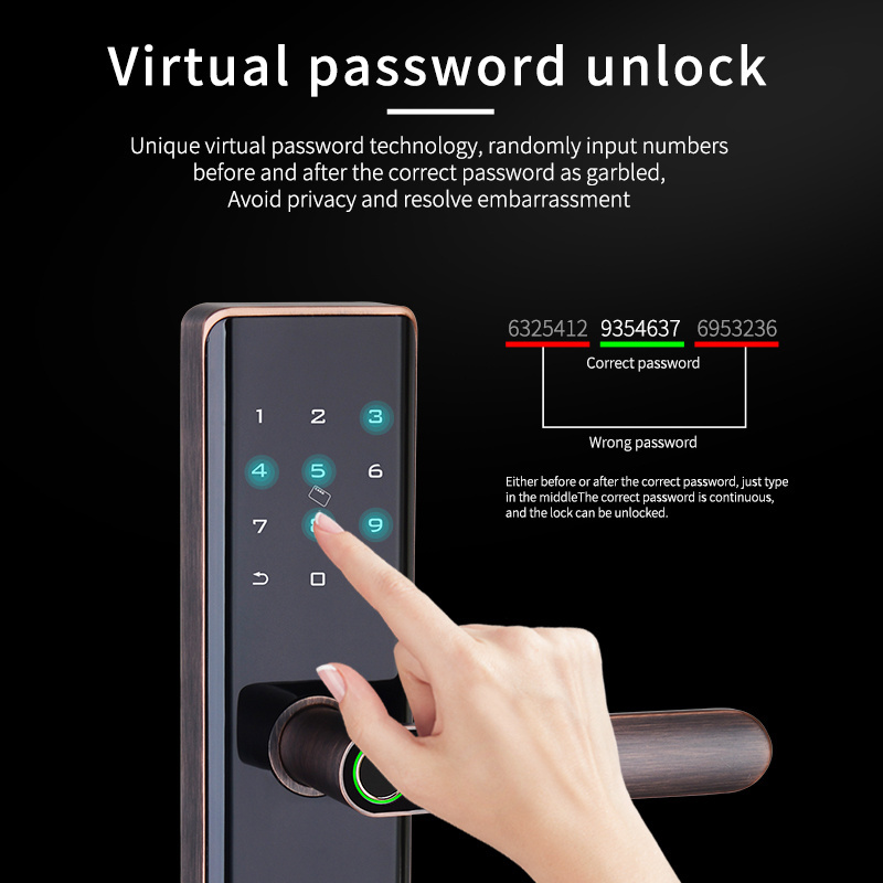 KJ012H17 Luxury Euro Lock Cylinder Zinc Alloy Biometric Fingerprint Smart Door Lock Smartphone  WiFi Tuya APP Smart Lock