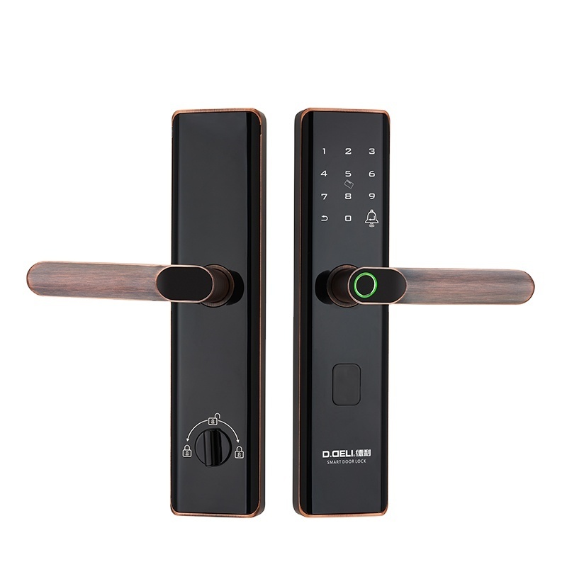 KJ012H17 Luxury Euro Lock Cylinder Zinc Alloy Biometric Fingerprint Smart Door Lock Smartphone  WiFi Tuya APP Smart Lock