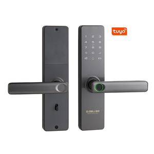 Indoor Smart Lock Tuya Wifi Biometric Intelligent Electronic Fingerprint Smart Lock Wooden Door Mute Fingerprint Door Lock