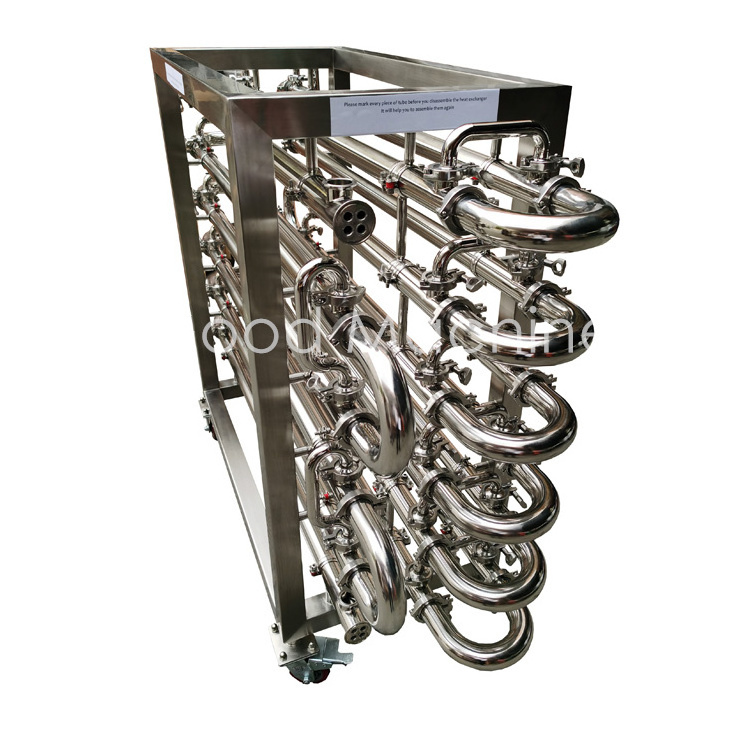 Brewhouse Beer Brewing Equipment Brewery Equipment Stainless Steel Wort Chiller Shell And Tube Heat Exchanger