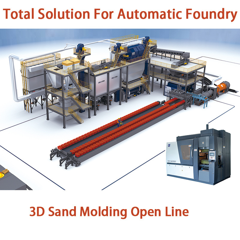 Horizontal automatic foundry sand molding line sand casting molding machine for making foundry pieces investment casting parts