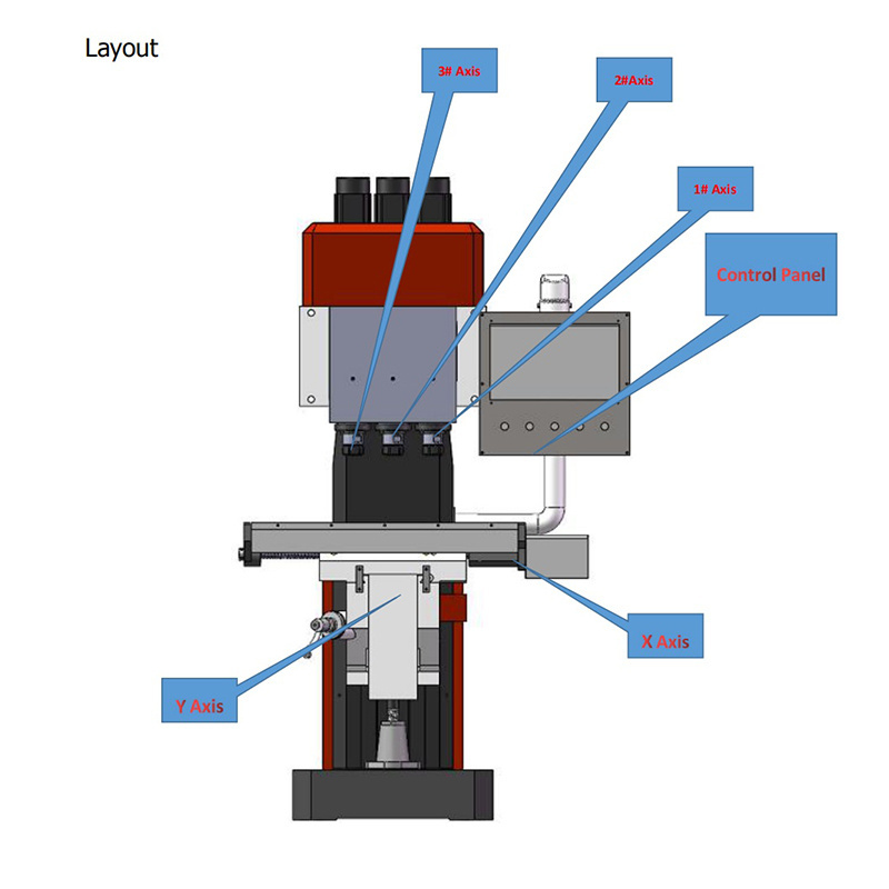 CNC drilling and tapping double servo drilling unit multi spindle drilling heads machine for castings fittings