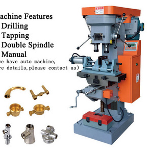 Semi auto two spindle drilling and tapping machine for hole drill lock nuts faucet