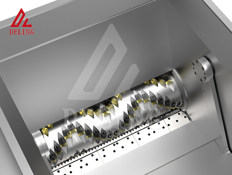 Single axis shredder head material shredder