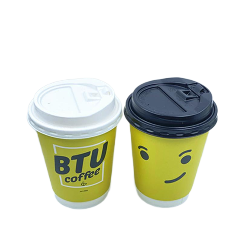 Design Custom Logo Double Wall Paper Cups Bubble Tea Coffee Soda 12 oz paper cup