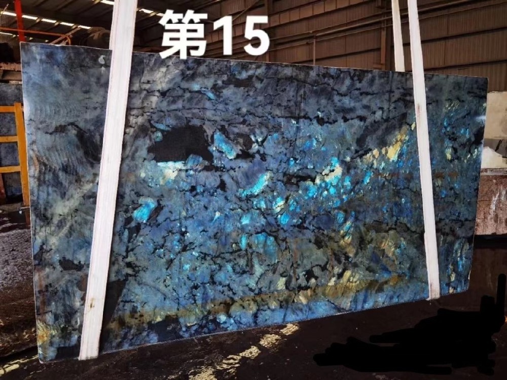 Popular Luxury Natural Madagascar Lemurian Blue Labradorite Granite Quartzite Stone Slabs For Kitchen Countertops