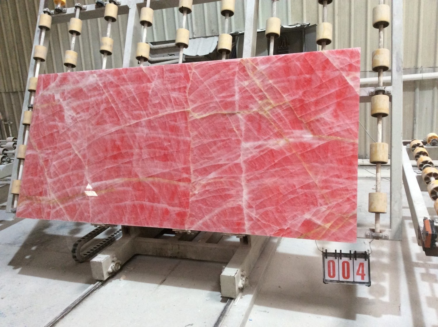 Chinese Factory Wholesale Backlit Translucent Ice Age Crystal Pink Onyx Marble Wall Panel Slab