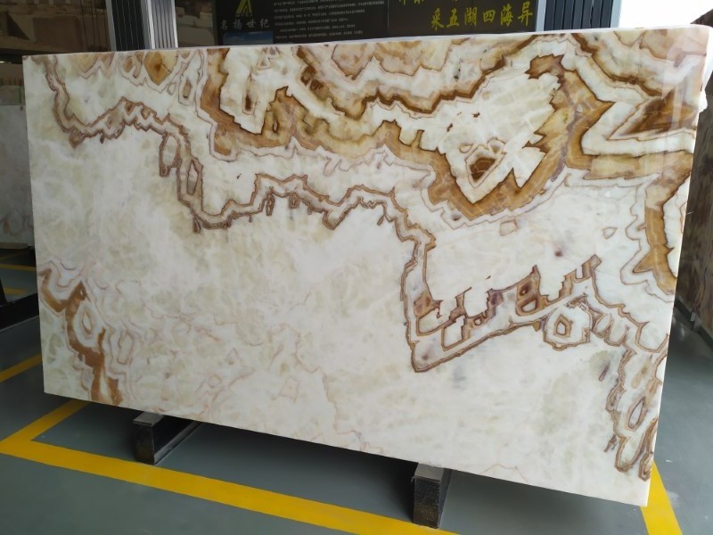 Chinese Marmol Natural Rainbow Onyx Open Book Marble Stone Slabs Factory Direct Price For Home Decor