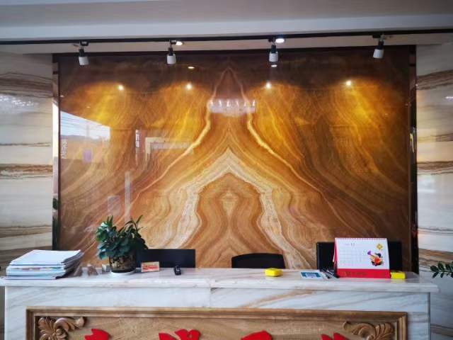 Natural Marmol Teak Wood Gold Vein Wooden Yellow Golden Grain Onyx Marble Stone Flooring Slabs And Tiles