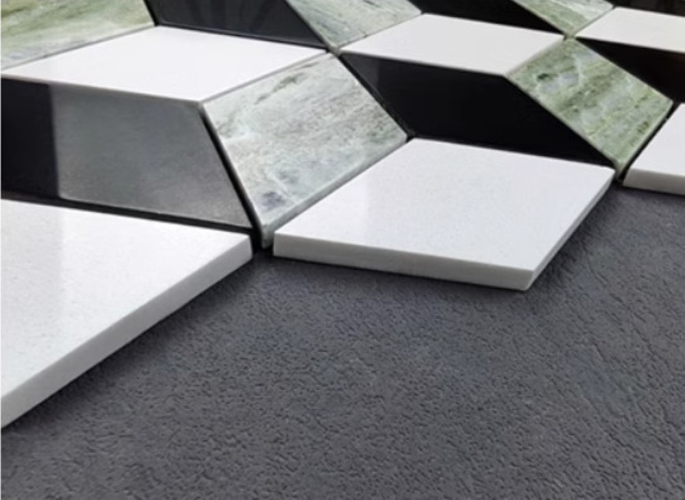 Green White And Black Cube 3D Diamond Marble Stone Mosaic Bathroom Floor And Wall Tile