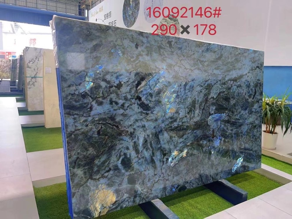 Popular Luxury Natural Madagascar Lemurian Blue Labradorite Granite Quartzite Stone Slabs For Kitchen Countertops