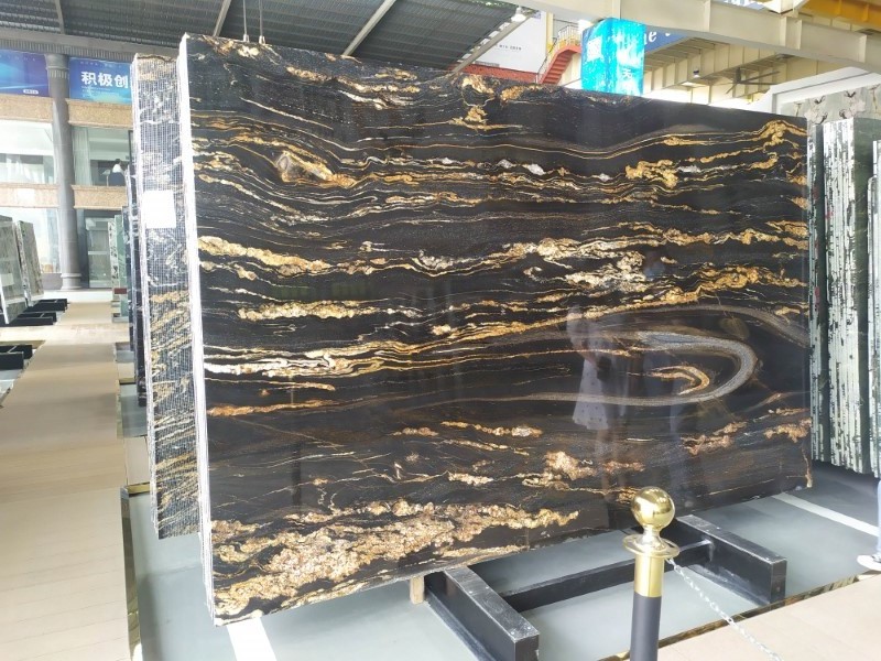 Brazil Luxury Matrix Titanium Taurus Spectrus Juparana Cosmos Black Magma Cosmic Gold Granite Quartzite Slab