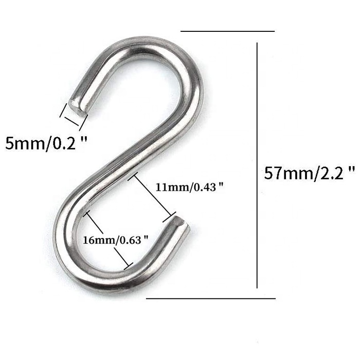 Wholesale Heavy Duty S-Hooks Stainless Steel Meat Processing Butcher Hooks S Metal Hook