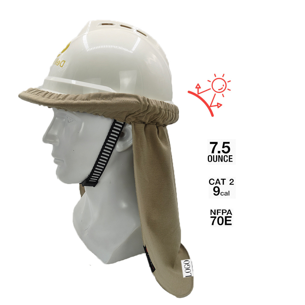 Custom logo Flame Resistant Hard Hat Neck Shade Helmet lining Sun Neck Protection cover for Brim Safety Helmets welding Sunshade