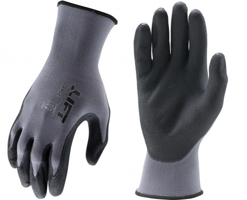 Custom logo Black Grip work gloves Micro foam Nitrile Palm Coated 15 Gauge Nylon Gray Safety gloves Mechanic Waterproof