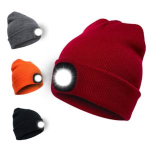 Unisex Rechargeable Led Beanie Hat For Snow shovelling Fishing  Acrylic Winter Knitted Hats Outdoor Winter Hat