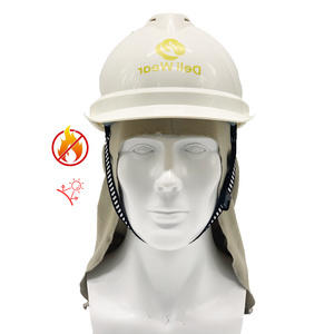 CAT 2 100% cotton Electrician Welding Flame resistant FR Neck shade Helmet hard hat lining Sun shade over helmet cover head