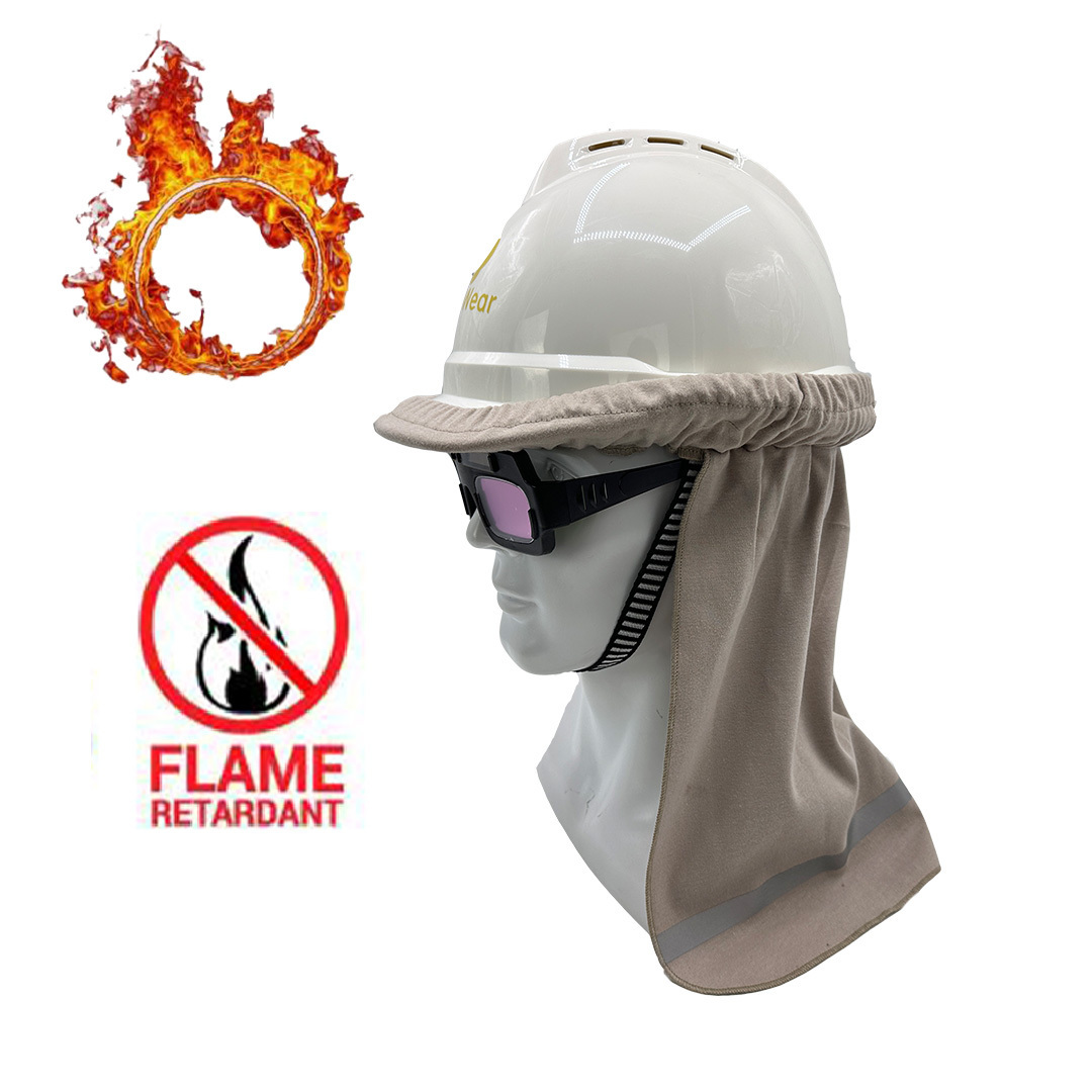 private label flame resistant sun shade hard hat sun cover protective helmet liner sun shield for welding oilfield mining