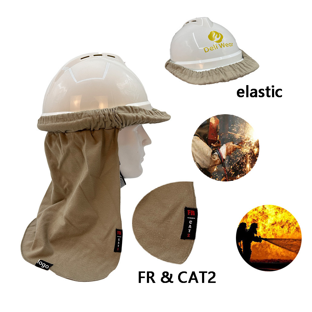 Private Label FR Sunhade Sun Protection Helmet Hard Hat Neck Shade Cover Neck Head Flame Retardant Summer Welding Sunshade