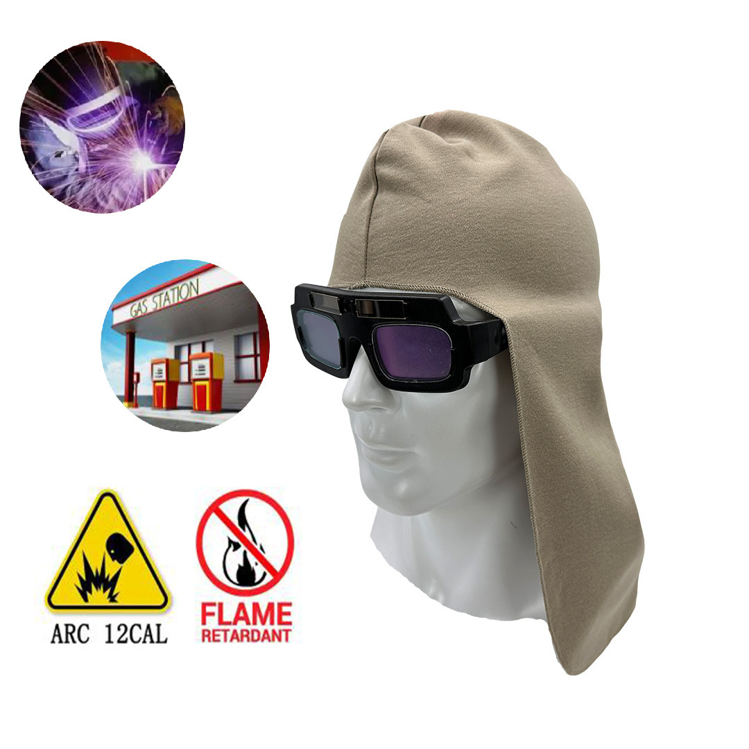 Arc Flash Fire Resistant Summer Sunshield Safety Helmet Hard Hat Sun Shade Protective Neck Head Cover Welding Helmet Sun Shield