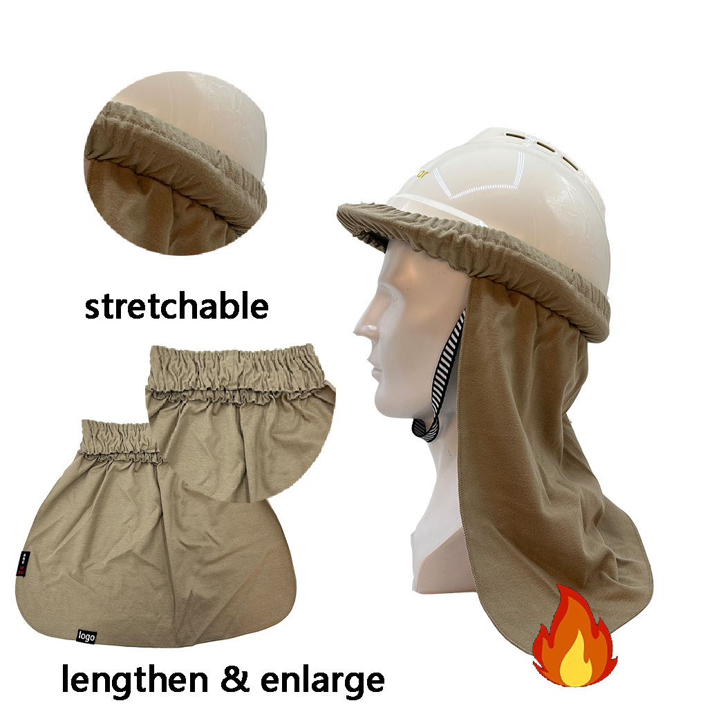 Private Label FR Sunhade Sun Protection Helmet Hard Hat Neck Shade Cover Neck Head Flame Retardant Summer Welding Sunshade