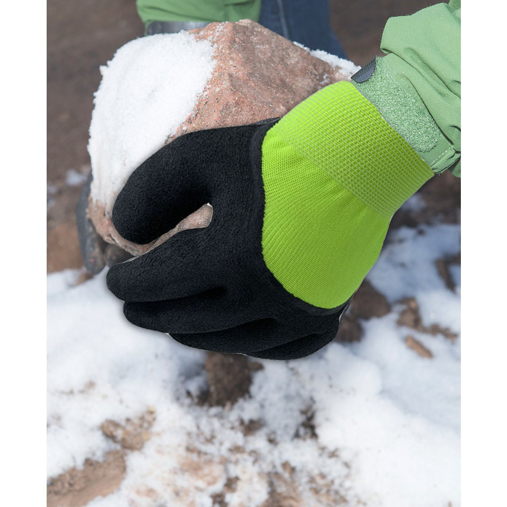 Cold Weather Freezer Work Gloves 2 Ply Thermal lined Insulated Rubber Palm coated Freezer frozen food hand safety glove