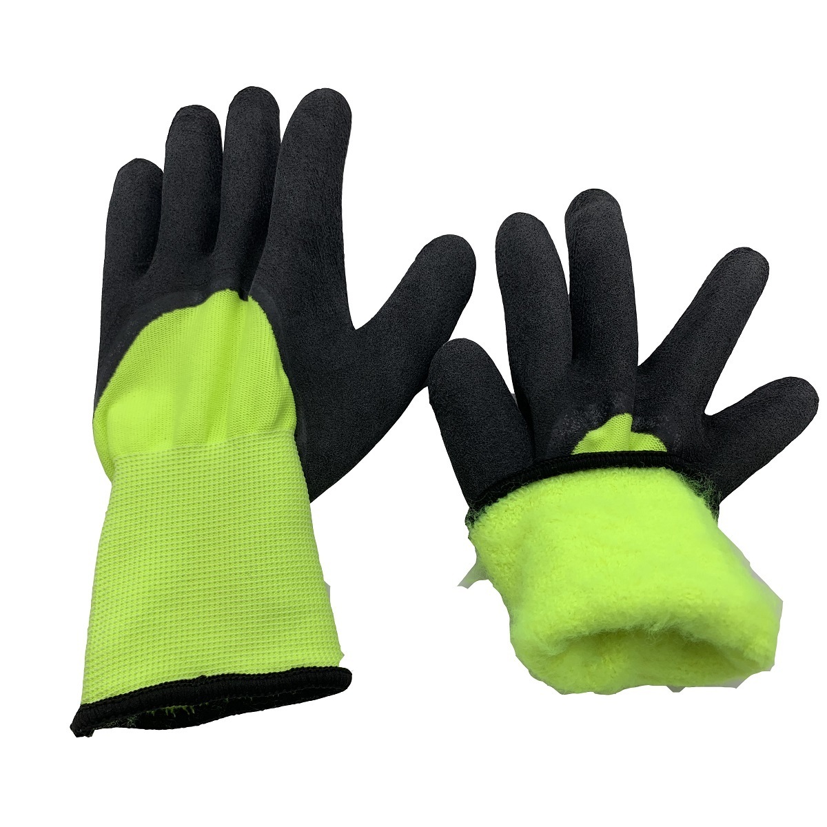 Cold Weather Freezer Work Gloves 2 Ply Thermal lined Insulated Rubber Palm coated Freezer frozen food hand safety glove