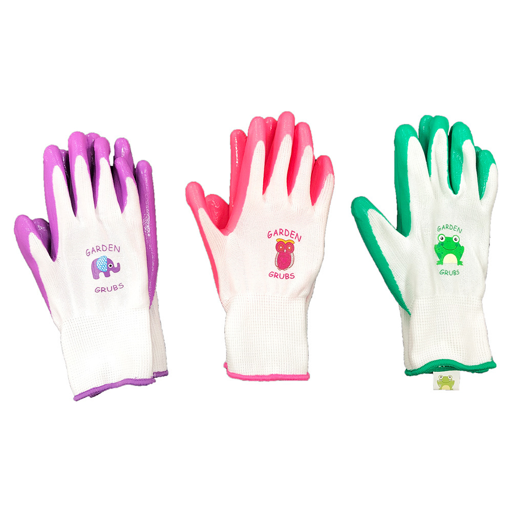 Premium Custom Anti Slip Grip Nitrile Coated Ladies Kids Garden Gloves Children Gardening Work Weeder Gloves