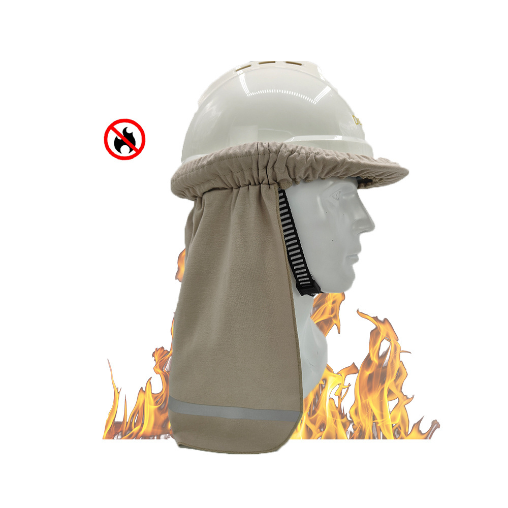 Custom arc flash fire resistant sunshield flame retardant fabric sunshade safety helmet sun shield summer protective neck head