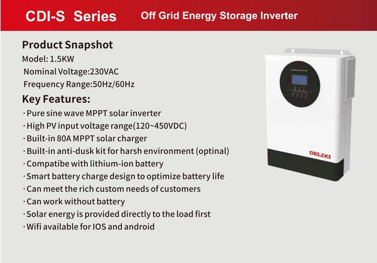 3.5Kw 5.5Kw 220Vac Off Grid Hybrid Solar Inverter 100A Mppt Solar Charge Controller Can Work Without Battery Wifi Monitor