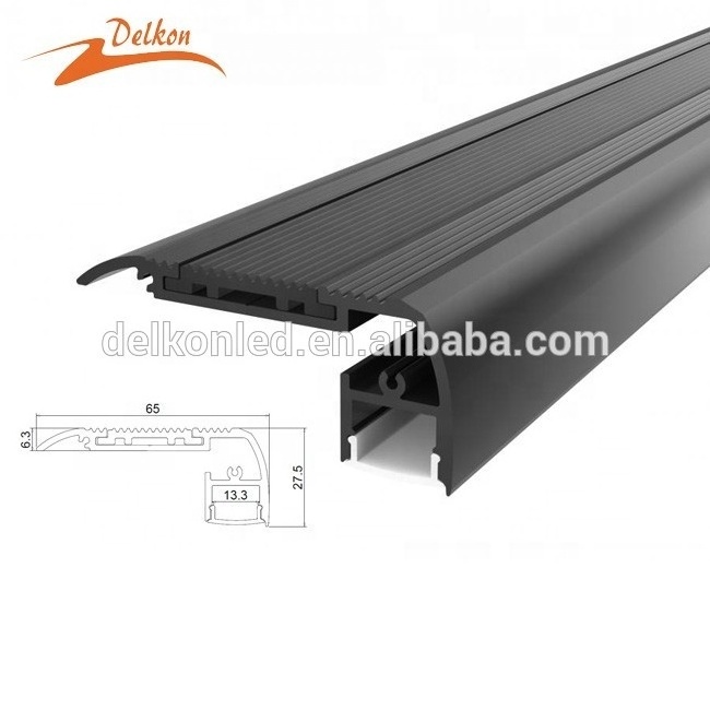 Delkon 65*28mm Cinema LED Lighting ProfileTheater LED Lighting Aluminum Stair Nosing LED Profile