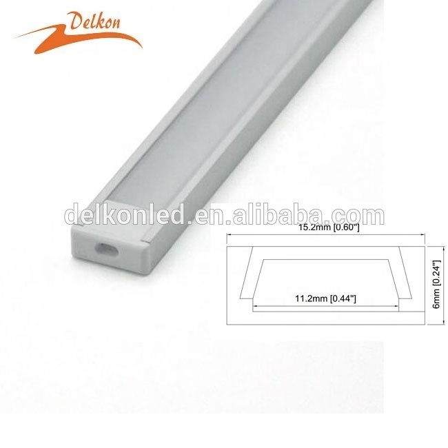 15*6mm Low Profile LED Aluminum for 11mm LED Strip Light