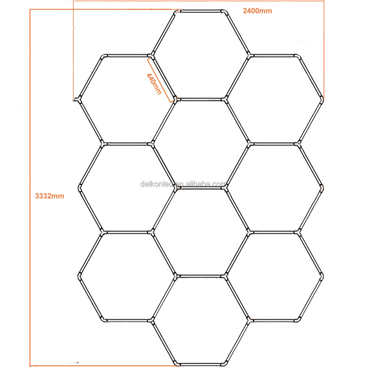 Delkon Hexagon LED Garage Ceiling Light Honeycomb Working Hexagon Lights LED Hexagonal Lighting System