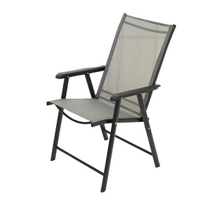 Portable Folding Recliner Metal Outdoor Patio Chaise Lounge Chairs with Adjustable Backrest Black