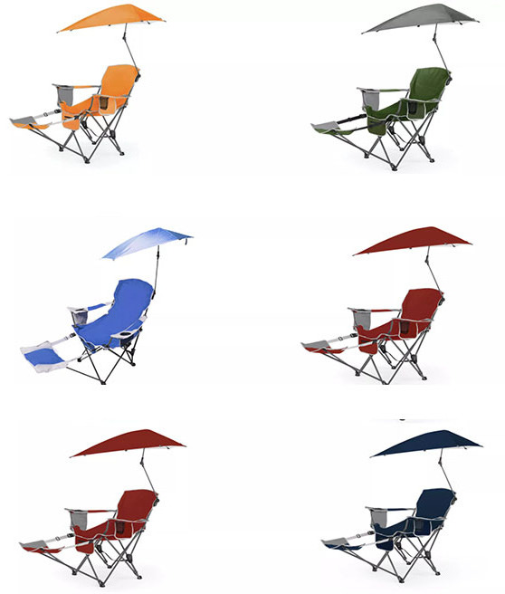 OEM Outdoor Beach Chair Foldable Tommy Bahama Camping Beach Lounge Chair With sun shade umbrella Backpack For Fishing