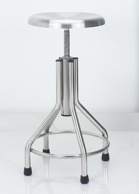 Spiral Height Adjustable Nurse Stool Stainless Steel Surgical Stool for Labs and Clinics