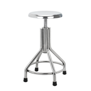 Spiral Height Adjustable Nurse Stool Stainless Steel Surgical Stool for Labs and Clinics