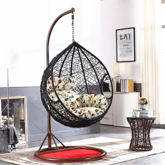 Best Selling Woven Wicker Rattan Egg Chair Hanging Basket Rattan Swing Chair includes Stand