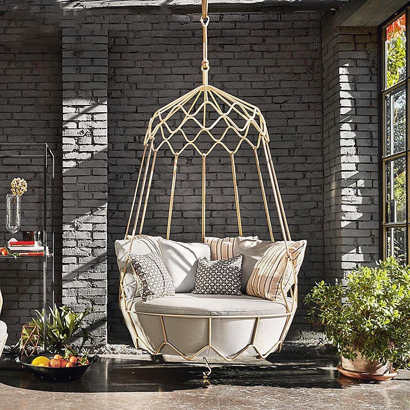 Outdoor Balcony Gravity Swing Sofa Chair Patio Modern Minimalist Rocking Chair Garden Hanging Basket