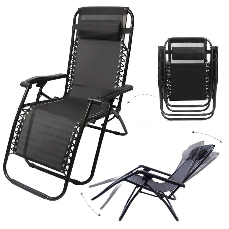 Hot Selling Outdoor Breathable Zero Gravity Recliner Garden Folding Metal Chair Teslin Deck Chair