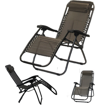 Metal Recliner Patio Chairs Folding Zero Gravity Lounger Chair Outdoor