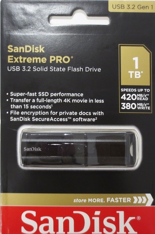 Original SanDisk Extreme PRO USB 3.2 Solid State Flash Drive SDCZ880-1T00-G46