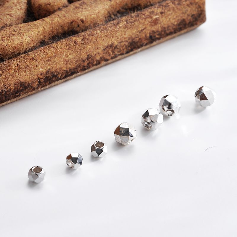 wholesale 925 silver Jewellery Making Supplier 3mm 4mm  Beads DIY Necklace Bracelet Anklet Jewelry Making spacer beads