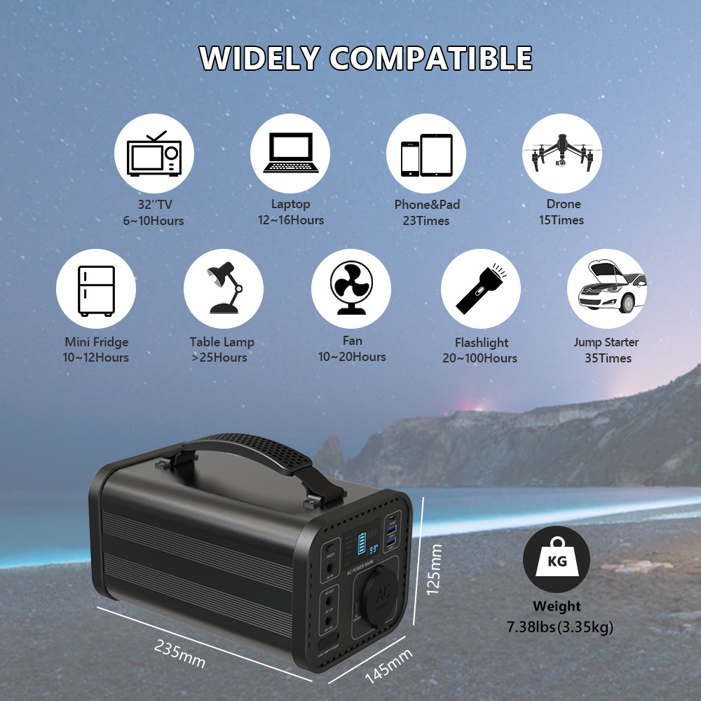 300W Solar Generator 80000mAh AC 220V 110V 24V Portable Power Station