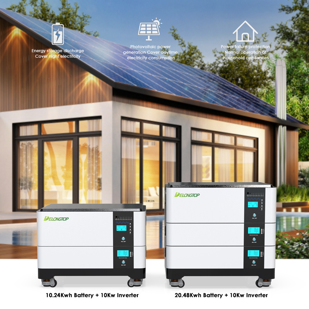 51.2V 200AH AKKU Lithium LiFePO4 Battery Solar Home Kit 10KW Solar Inverter for 10KWH Household Energy Storage System