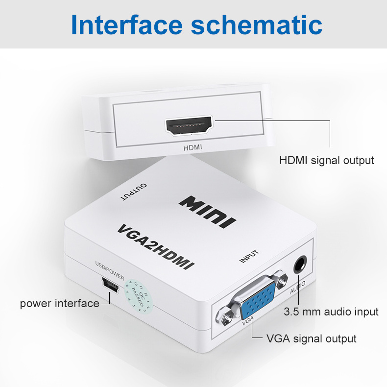 HD-MI AV2 transmitter Input Digital to RCA Analog Audio / Video Composite CVBS Output universal Converter / AV2