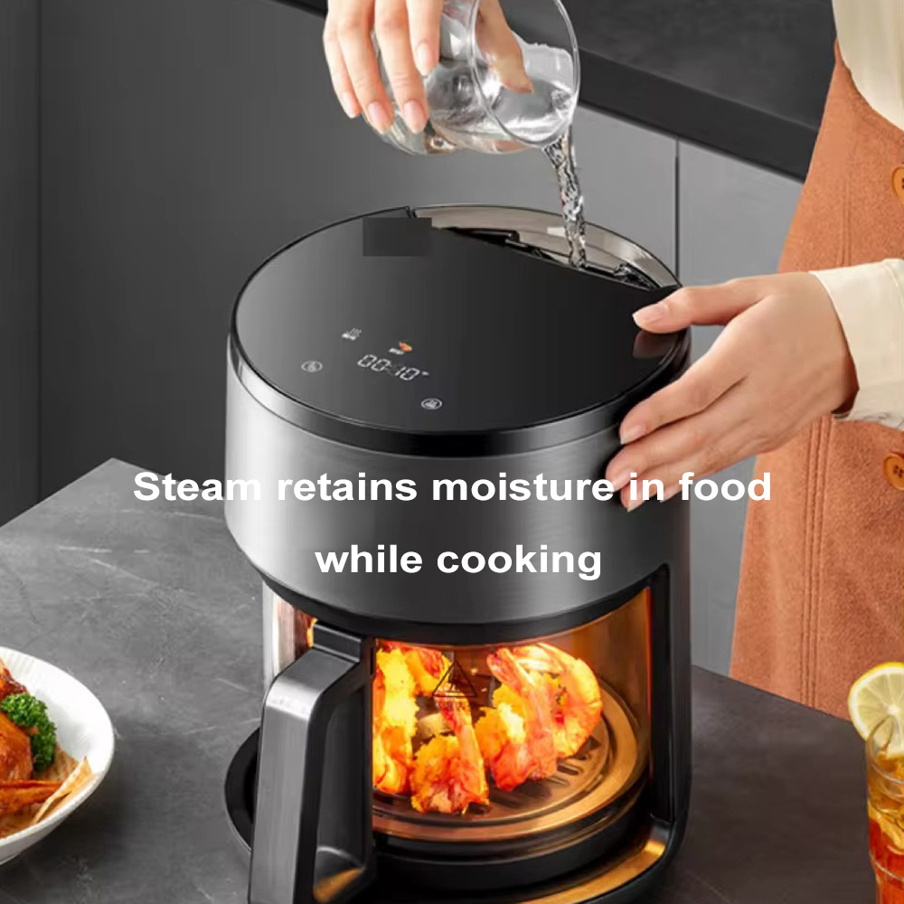 Wholesale Nonstick Electric Digital Oven Oilless Cooker Hot Frying Pot LCD Display Touch Screen Double Air Fryers with Steam