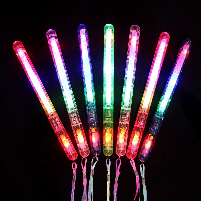 Cheap Cheering Concert light up wand sticks Party LED Glow Stick with Lanyard