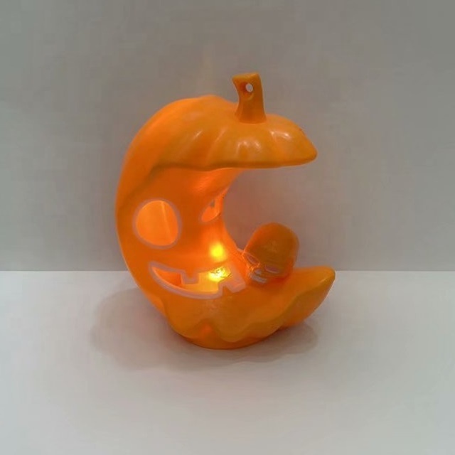 led pumpkin moon candle for halloween